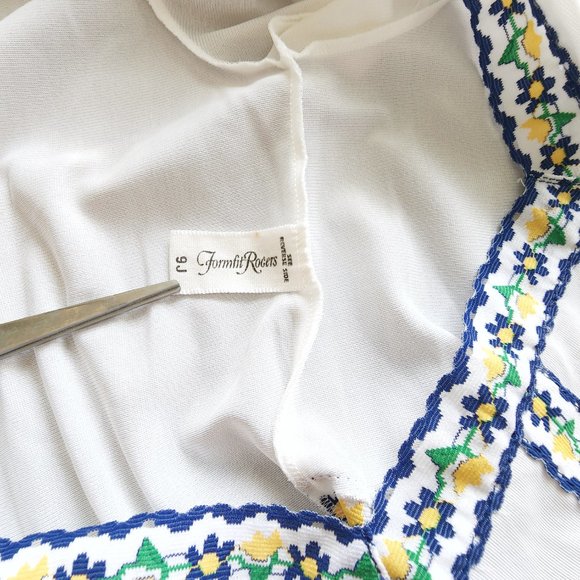 Vintage Formfit Rogers White Long Nightgown Lingerie Bedgown Nightdress Nightie - Picture 9 of 11